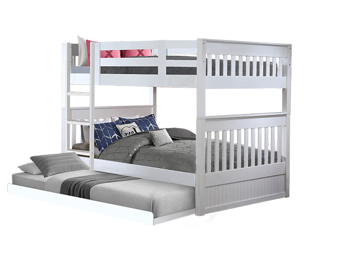 Riley Queen over Queen Bunk Bed with Pull Out Single Trundle